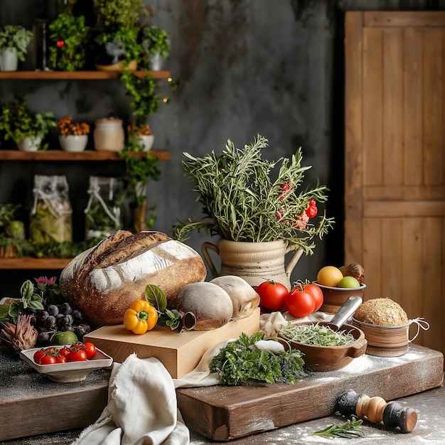 Składniki na blacie kuchennym