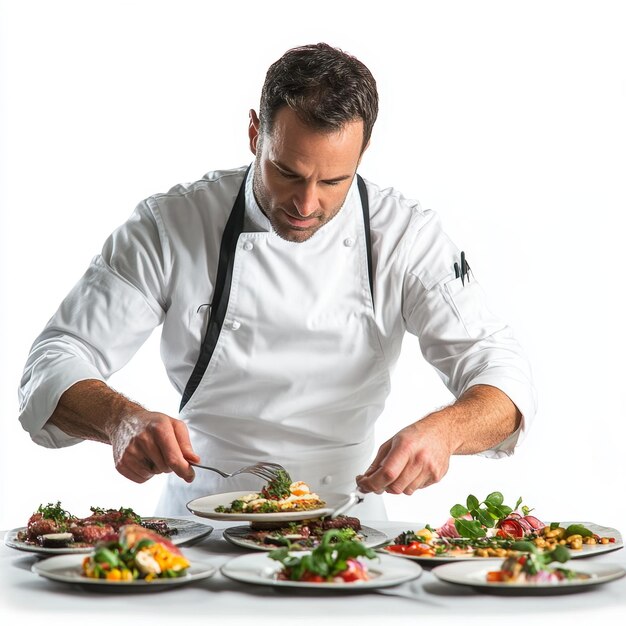 Kucharz przygotowujący danie